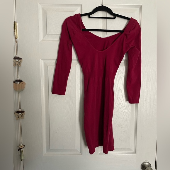 Elegant Red Knit Dress Free People NWT - Picture 2 of 5